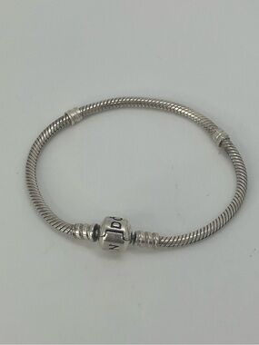 Pandora Moments 925 ALE Sterling Silver Snake Chain Charm Bracelet | 6.5”